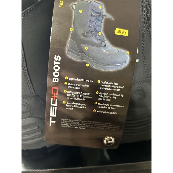 Ski-Doo Tec Snowmobile Boots Unisex Size 5 Black Skidoo Steel Toe - Picture 5 of 9